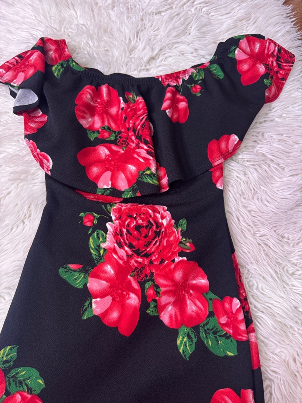 79 Black Floral Maxi Faldas S